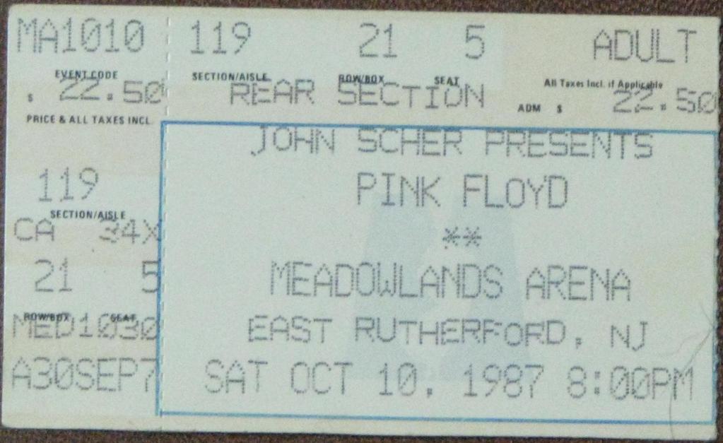 Pink Floyd 1987-10-10 Meadowlands Arena, East Rutherford, NJ